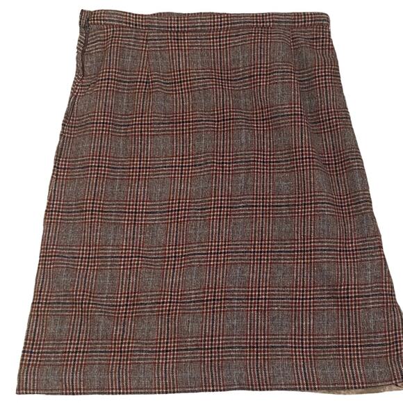 Vintage Made in USA Pendleton Plaid Lined Pencil Skirt 100% Virgin Wool - Picture 2 of 5